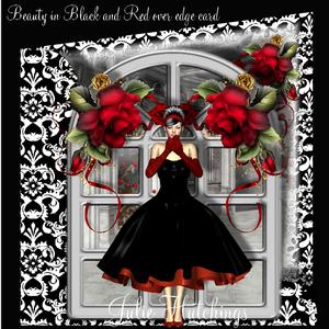 Beauty in Black and Red Vintage Style Over Edge Card