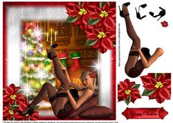 Vintage Pin Up Style Santa's Stockings