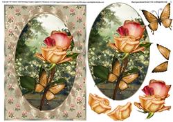 Vintage Style Apricot Rose Garden
