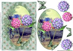 Beautiful Vintage Style Hydrangea Card Front