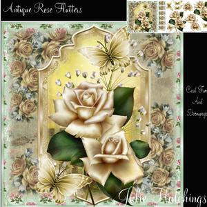 Beautiful Antique Rose Card Front Kit
