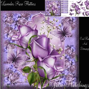Lavender Rose Flutters Card Front Kit