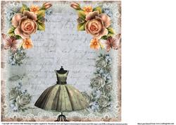 Insert to Compliment Vintage Dress and Peach Roses