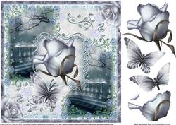 The Moonlit Rose Card Topper 8x8