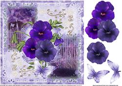 Stunning Pansy 8x8 Topper