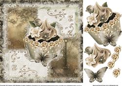 Vintage Style Cupcake Topper 8x8