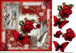 Gorgeous Red Rose 8x8 Topper