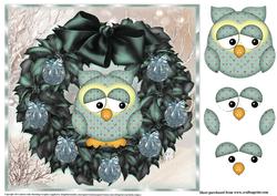 Beautiful Christmas Owl Poinsettia Wreath