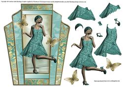 The Flapper Lady in Teal Topper