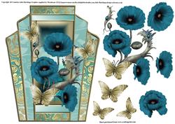 Beautiful Poppy in Art Deco Style