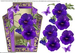 Beautiful Pansies in Art Deco Style Frame