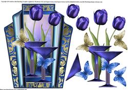 Gorgeous Tulips and Glasses in an Art Deco Frame