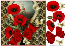 The Red Bow Poppies Topper