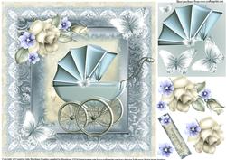 Gorgeous Baby Boy Pram Topper