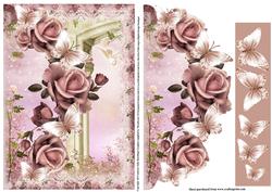 Mock Envelope Pink Rose Flutters
