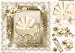 Beautiful Vintage Baby Pram in Neutral Colours