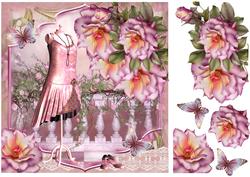 Beautiful Pink Flapper Dress and Roses