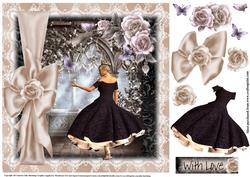 Pink and Black Lace and Ribbon Bow
