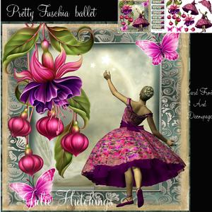 Pretty Fuschia Ballet Card Front Kit