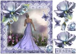 Lilac Beauty with Blue Roses Topper
