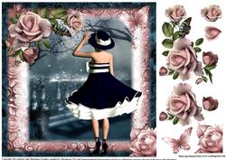 Beautiful Navy Blue and White Dress Topper