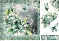Gorgeous Teal Roses Topper