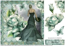 Teal Rose Beauty Topper