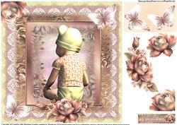 Vintage Style Baby Girl in Terry Nappy Topper