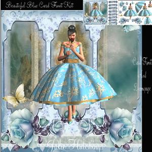 Beautiful Blue Card Front Kit