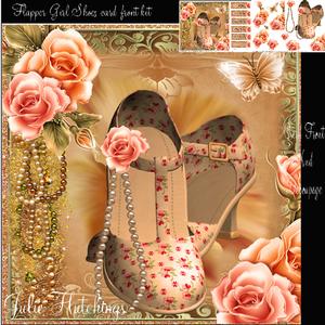 Gorgeous Flapper Girl Shoes Card Front Kit