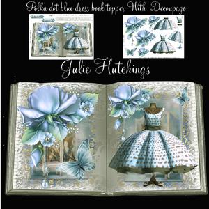 Beautiful Polka Dot Blue Dress Book Style Topper