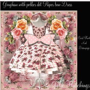 Beautiful Gingham Dress with Paper Bow