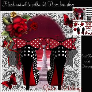 Black and White Polka Dot Shoes with Paper Bows