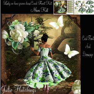 1950's Lady in a Lime Green Dress Card Front Kit