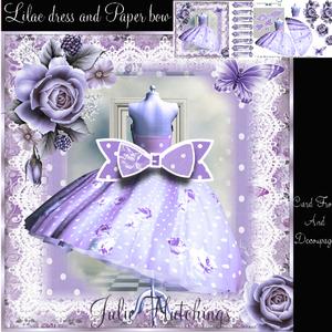 Lilac Dress with Paper Bow Card Front