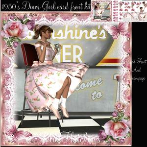 The 1950's Diner Girl Card Front Kit
