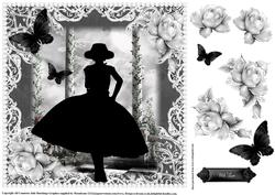 1950's Lady Black and White Topper