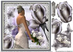 Pearls Lace and Silk Roses Bride Topper