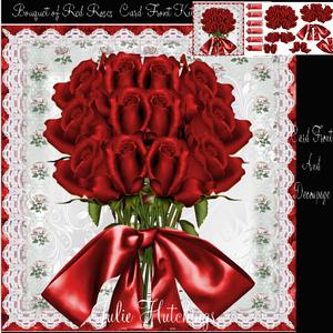 Bouquet of Red Roses Card Front Kit