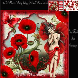 The Flower Fairy Poppy Card Front Kit