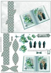 Beautiful Teal Shoe Book Style Topper