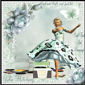 Rock and Roll Card Front with Decoupage Kit