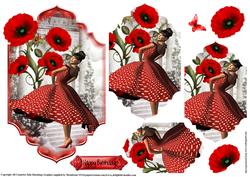 Beautiful Polka Dots and Poppies Pyramid Layers