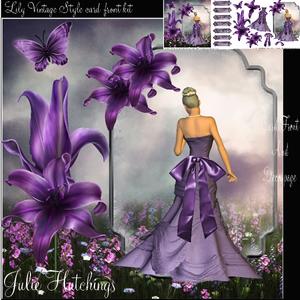 Beautiful Lily Card Front Kit