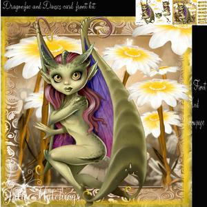 Dragonfae and Daisies Card Front Kit