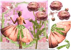 Beauty in a Pink Flowing Dress Topper