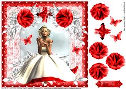 Beautiful Lady in White 1950's Style Topper