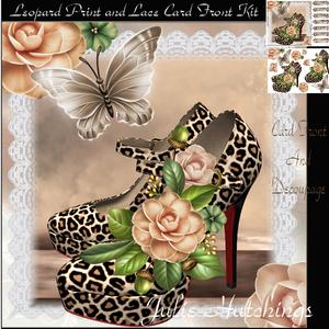 Leopard Print and Lace Card Front Kit