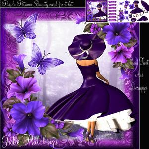 Purple Petunia Beauty Card Front Kit