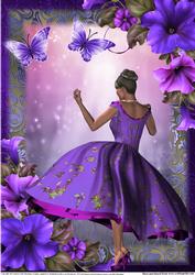 A4 1950's Style the Purple Silk Dress